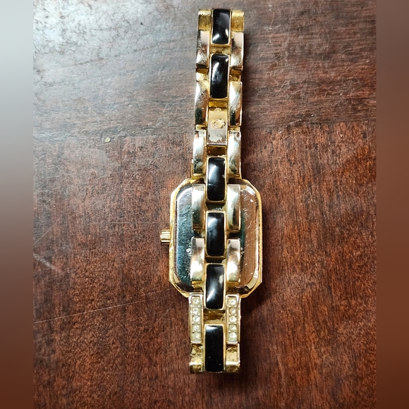 Elgin Women's Octagonal Black & Gold Dress Watch - Picture 4 of 7